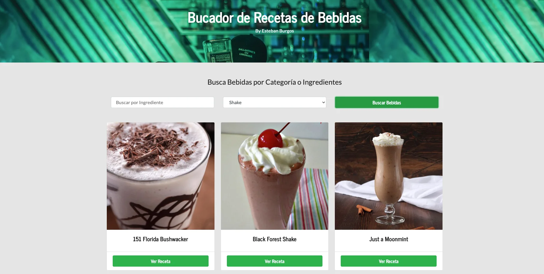 Bucador de Recetas de Bebidas