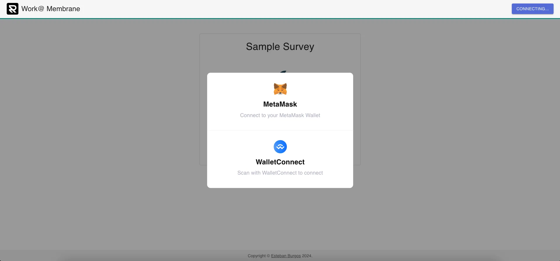 ViteJS Challenge Sample Survey Web3
