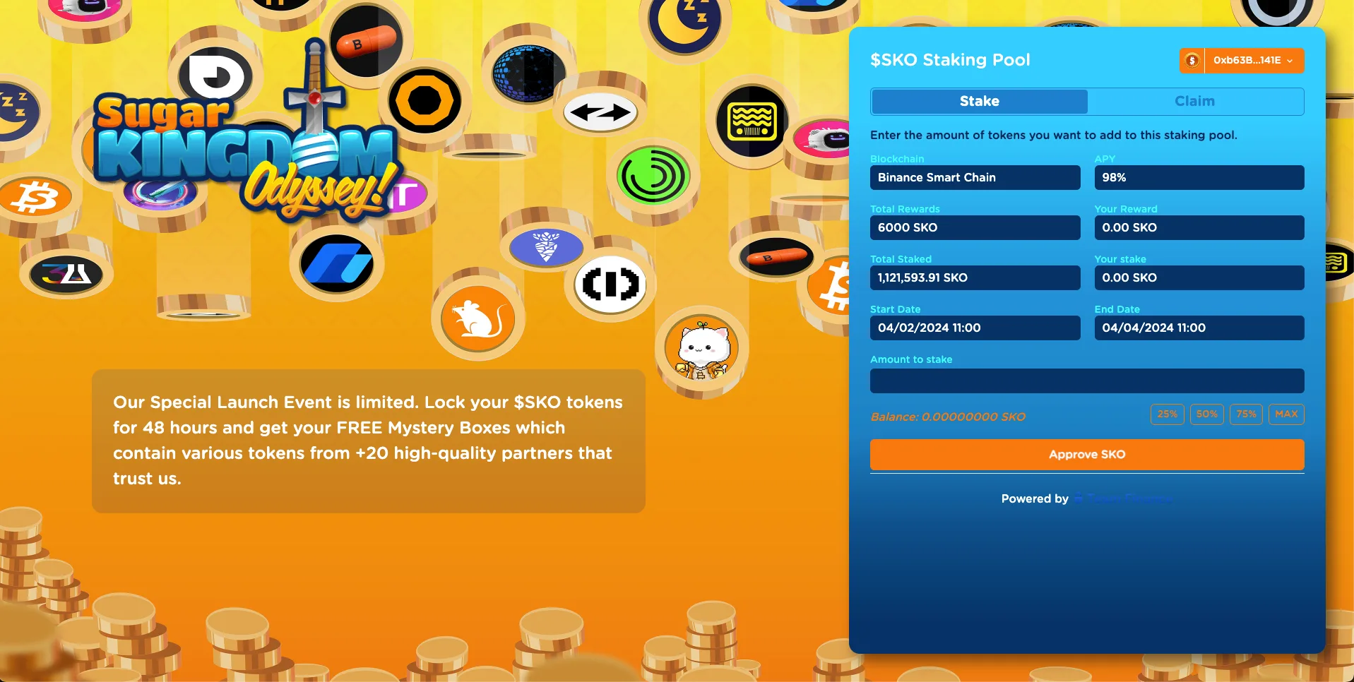 Sugar Kingdom Odyssey Staking Dapp